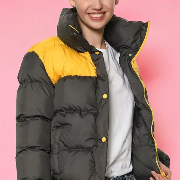 Z6649 DEWBERRY DÁMSKÝ KABÁT-ŽLUTÁ-ANTRACIT