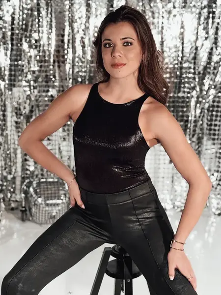 Body damskie one size SHIMMER czarne Dstreet