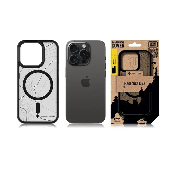 Zadní kryt Tactical MagForce Hyperstealth Sika pro Apple iPhone 15 Pro, asphalt
