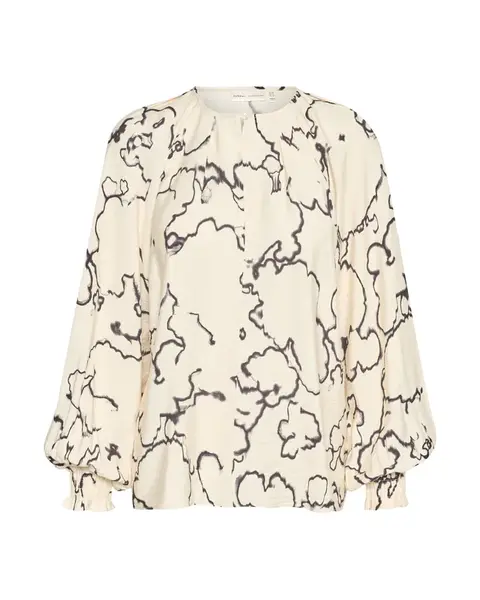 InWear Blúzka 'Cait'  čierna / biela ako vlna