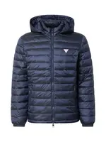 GUESS JEANS Prechodná bunda  námornícka modrá / biela