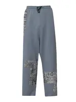 VAMOS CLO Nohavice  čadičová / čierna / biela