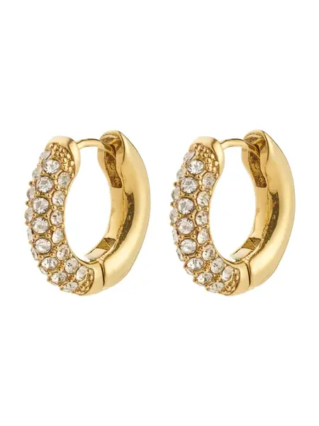 Pilgrim Náušnice 'Tatum'  zlatá / priehľadná