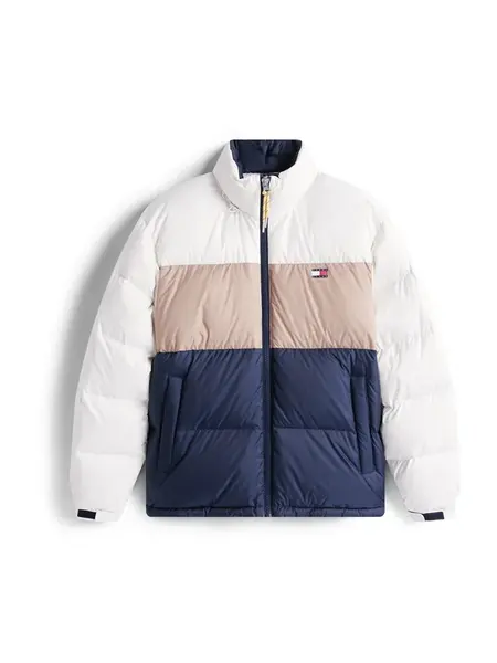 Tommy Jeans Zimná bunda 'ALASKA DOWN'  béžová / nebielená / námornícka modrá