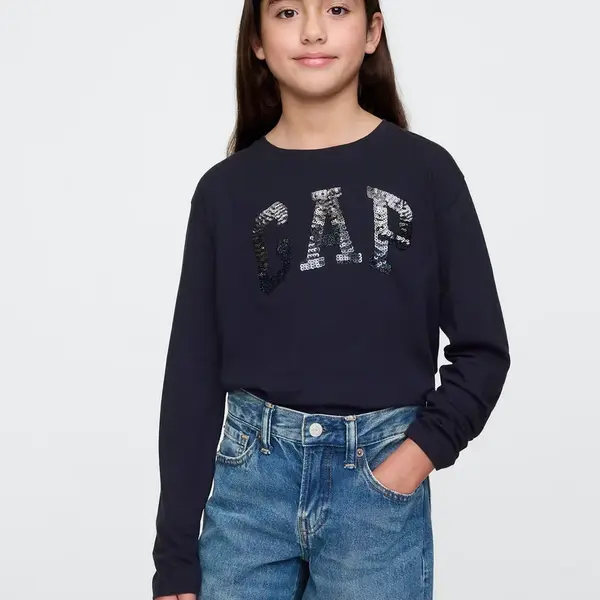 GAP Dětské tričko s flitrovým logem - Holky