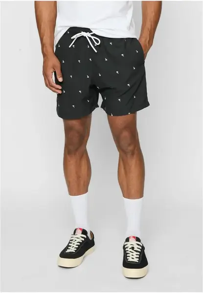 Pánské plavky s výšivkou černé/palmové