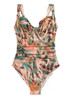 Next Jednodielne plavky  modrozelená / gaštanová / rosé / čierna