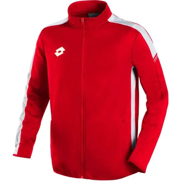 Lotto ELITE PLUS FULL-ZIP TOP Pánská fotbalová mikina, červená, velikost