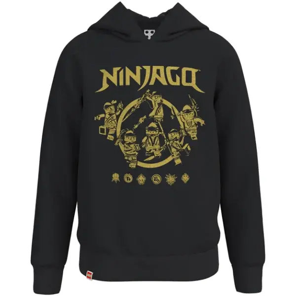 LEGO&reg; kidswear SWEATSHIRT W. HOOD Chlapecká mikina, černá, velikost