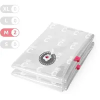COMPACTOR BAG ASPISPACE 2PCS M Vakuové pytle pro uskladnění textilu a peřin, transparentní, velikost