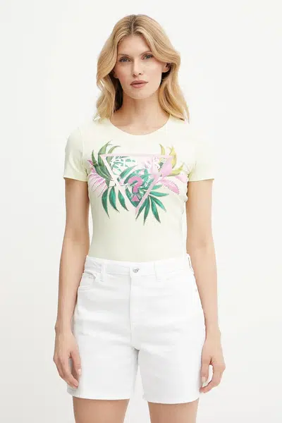 Tričko Guess dámské, žlutá barva, W5GI07 J1314