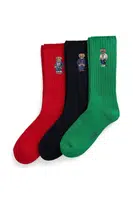 Ponožky Polo Ralph Lauren 3-pack pánské, tmavomodrá barva, 449973049