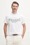 Bavlněné tričko Guess pánské, bílá barva, s aplikací, M5GI17 K8FQ4