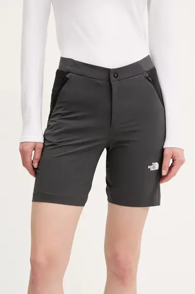 Outdoorové šortky The North Face Felik Slim šedá barva, medium waist, NF0A8BT4MN81