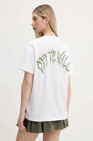 Bavlněné tričko Vans bílá barva, VN000MCNWHT1