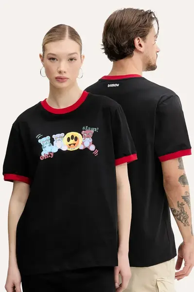 Bavlněné tričko Barrow černá barva, s potiskem, S5BWUATH051