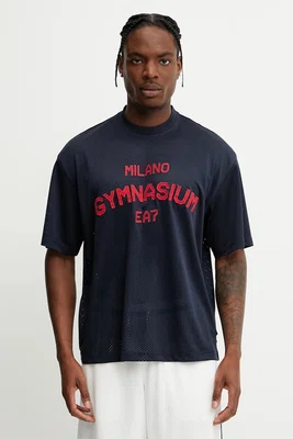 Tréninkové tričko EA7 Emporio Armani pánské, tmavomodrá barva, AF13509.7M000249