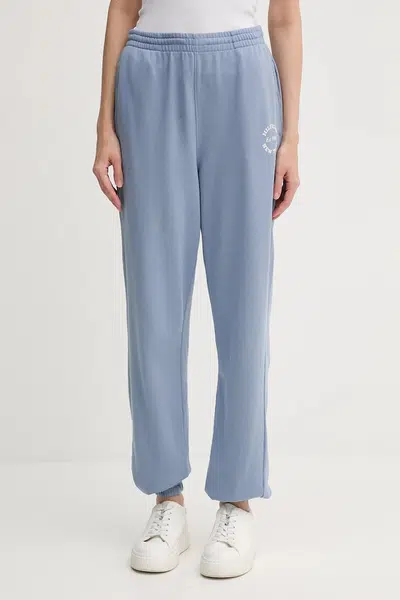 Tepláky Tommy Hilfiger dámské, modrá barva, s potiskem, UW0UW05793