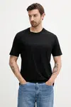 Bavlněné tričko Armani Exchange pánské, černá barva, s potiskem, XM000533 AF10364
