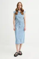 Džínové šaty Levi's ICONIC SLEEVELESS DRESS modrá barva, midi, 001WF