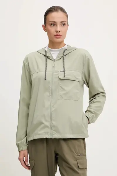 Sportovní mikina Columbia Skien Valley zelená barva, 2124283