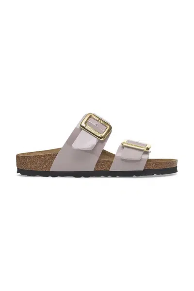 Pantofle Birkenstock Sydney Patent Cushion Buckle dámské, fialová barva, 1029431