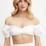 Bavlněný top Ermanno Scervino bílá barva, D464L611OVZ