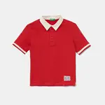 Dětská bavlněná polokošile United Colors of Benetton červená barva, hladká, 3BL0G300W