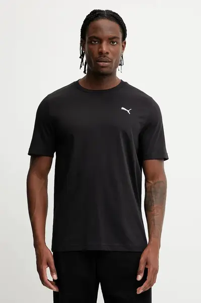 Bavlněné tričko Puma pánské, černá barva, 629644