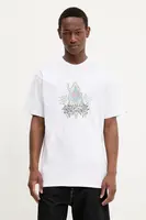 Bavlněné tričko Vans pánské, bílá barva, s potiskem, VN000M6DWHT1