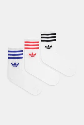 Ponožky adidas Originals 3-Stripes 3-pack bílá barva, JV7404