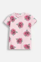 Dětské tričko Coccodrillo růžová barva, EVERYDAY GIRL