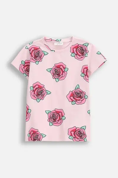 Dětské tričko Coccodrillo růžová barva, EVERYDAY GIRL
