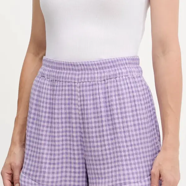 Bavlněné šortky Rip Curl PREMIUM SURF dámské, fialová barva, high waist, 00BWWS