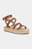 Kožené espadrilky Lauren Ralph Lauren Polly Gldtr hnědá barva, 802961839001
