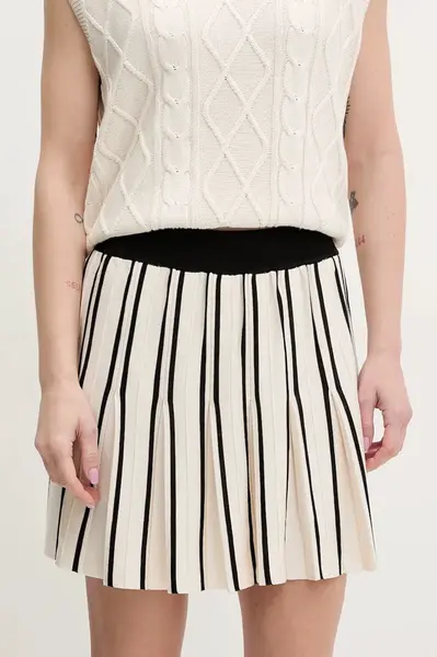 Sukně Guess béžová barva, mini, áčková, V5GD00 Z3D60