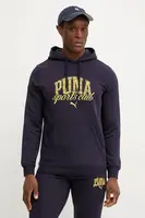Mikina Puma pánská, tmavomodrá barva, s kapucí, s potiskem, 684649