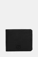 Kožená peněženka a držák na karty HUGO pánská, černá barva, 50548752