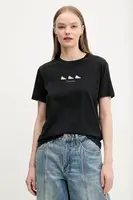 Bavlněné tričko Converse černá barva, 10027753-A02