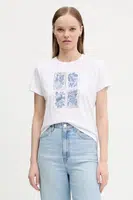 Bavlněné tričko Abercrombie & Fitch bílá barva, KI157-5201