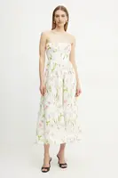 Šaty Bardot bílá barva, midi, 58164DB3