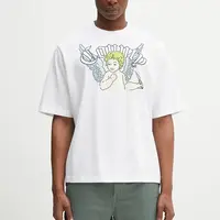 Bavlněné tričko Marcelo Burlon County Angel Boxy T-Shirt White Multicol bílá barva, s potiskem, CMAA05AS25JER0020184