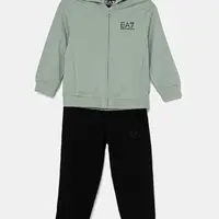 Dětská tepláková souprava EA7 Emporio Armani zelená barva, 7B000031 AF10380