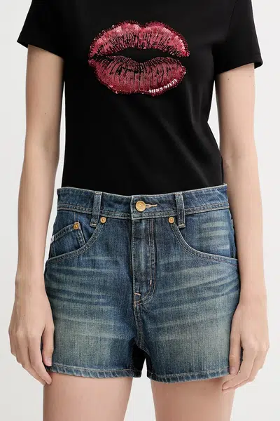 Džínové šortky Miss Sixty dámské, modrá barva, high waist, 6S2JJ3320T