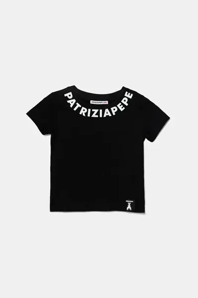 Dětské bavlněné tričko Patrizia Pepe K103 černá barva, 7M0904