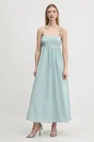 Lněné šaty Abercrombie & Fitch