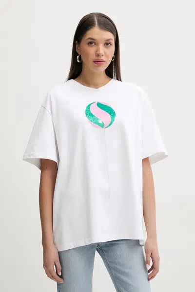 Bavlněné tričko Fiorucci Big Lollipop Print Boxy T-Shirt bílá barva, U02SPTSH103CJ01WH04