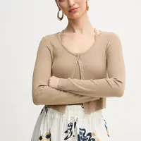 Kardigan MAX&Co. dámský, hnědá barva, lehký, 2516931014200