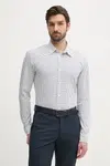 Košile BOSS pánská, bílá barva, slim, s klasickým límcem, 50539457