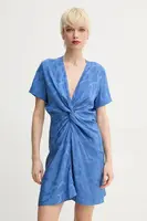 Hedvábné šaty ZADIG&VOLTAIRE fialová barva, mini, WWDR02420